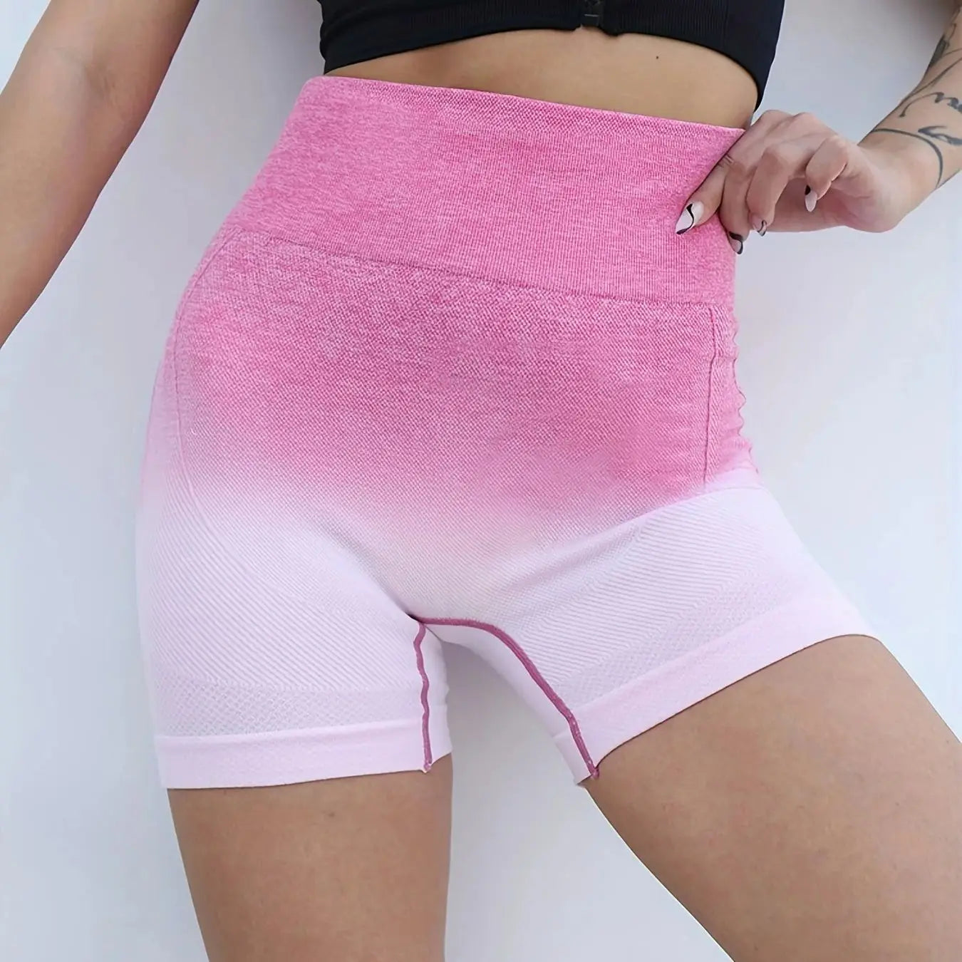 Fashion Gradual Hanging Dyed Peach Buttocks Lifting Tight Seamless Running Fitness Exercise Yoga Shorts for Women in Summer